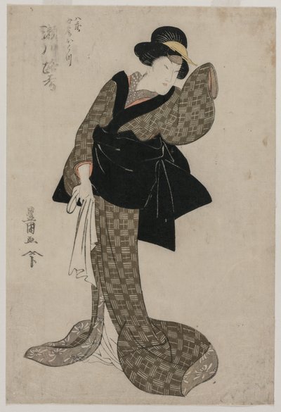 Segawa Roko as Hachizos Wife Ohatsu, c. 1805.  作： Utagawa Toyokuni