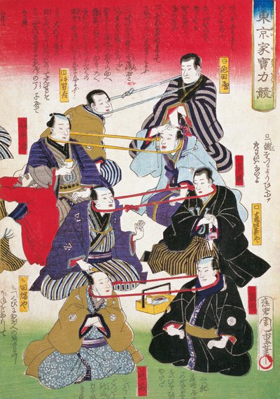 歌川豊国の「演劇学校」木版画 作： Utagawa Toyokuni