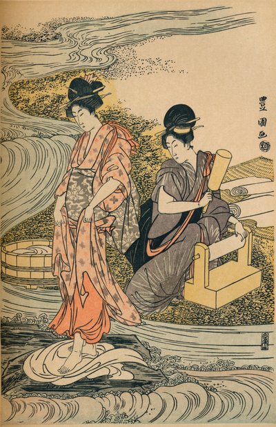洗濯リネン、c1800 作： Utagawa Toyokuni