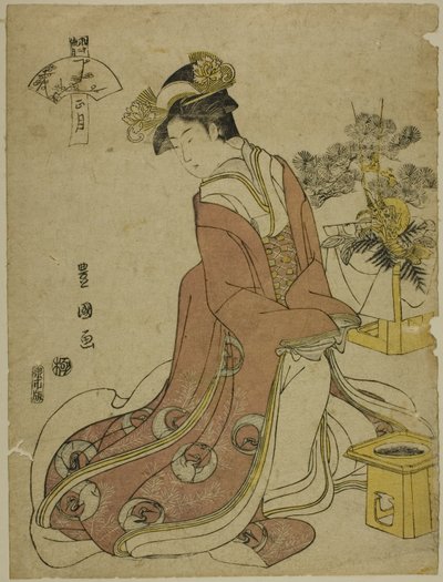 連載「おしゃれ十二月」より「初月」 作： Utagawa Toyokuni I