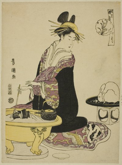 シリーズ「おしゃれ十二月」より十月（じゅがつ） 作： Utagawa Toyokuni I