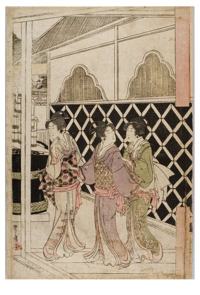 江戸、堀之内の妙法寺への新年の巡礼、1804〜1810年頃（紙に木版画） 作： Utagawa and Toyokuni Utagawa Toyohiro