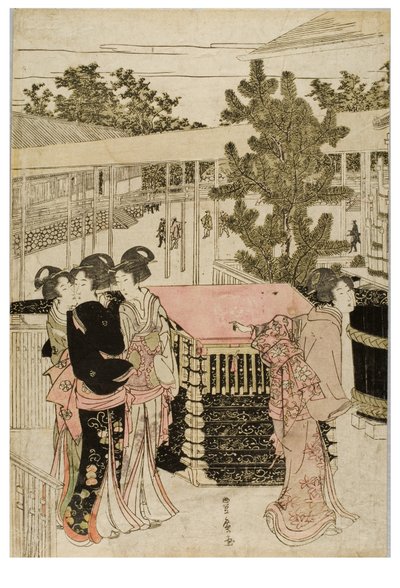江戸、堀之内の妙法寺への新年の巡礼、1804〜1810年頃（紙に木版画） 作： Utagawa and Toyokuni Utagawa Toyohiro
