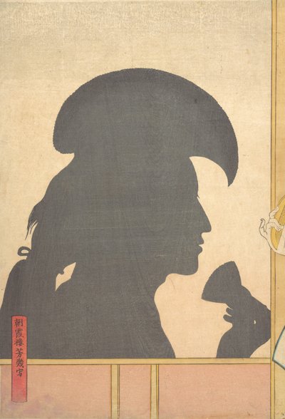 歌舞伎役者のシルエット画像、19世紀。 作： Utagawa Yoshiiku