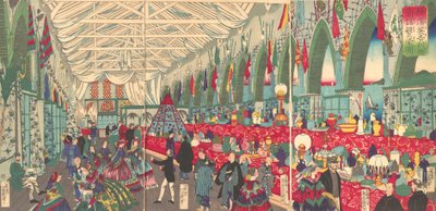 「横浜の英国貿易会社の繁栄」、1870 年 9 月。 作： Utagawa Yoshiiku
