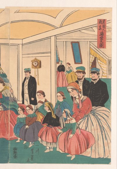 外国人が宴会で楽しんでいます 作： Utagawa Yoshikazu