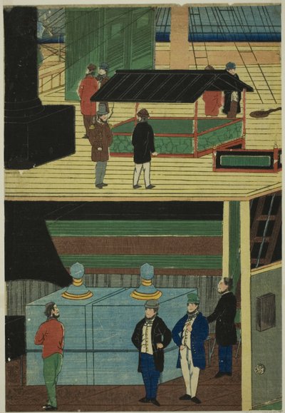 インテリおｒ おｆ 案 アメリカン Ｓテアｍしｐ （アメリカ国 所汽船ーチュ の 図） 作： Utagawa Yoshikazu