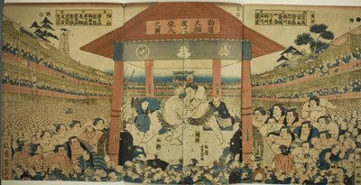 募金力士行列（勧進相撲土俵入りの図） 作： Utagawa Yoshimune