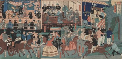 横浜を観光する外国人 作： Utagawa Yoshitora