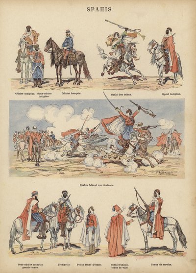 スパイス、フランス軍の植民地兵士（カラーリトグラフ 作： Victor Armand Poirson