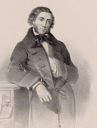 ピアニストで作曲家のフェリックス・メンデルスゾーン・バルトルディの肖像 (1809-1847)。 作： V. Guillet