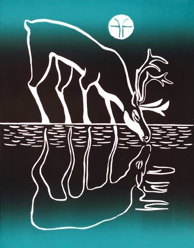 カリブーを飲む, 2018 (紙にインク) 作： Vadym Vaskovsky