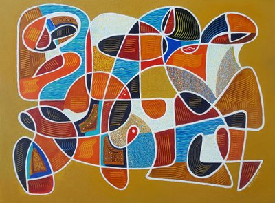フィッシュ・イン・ウェーブ、2017（キャンバスにアクリル画） 作： Vadym Vaskovsky