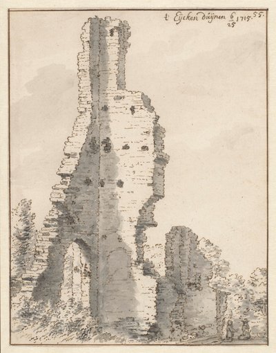 デン・ハーグ近郊のエイケン・ダイネン教会の廃墟 作： Valentijn Klotz (attributed to)