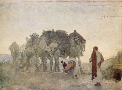 アブラハムのしもべはイサクの花嫁、リベカを見つける 作： Valentin Aleksandrovich Serov