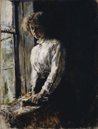 窓際。オルガ・フオドロフナ・トルブニコワの肖像、1886 作： Valentin Aleksandrovich Serov
