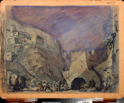 アレクサンドル セロフ (1820-1871) によるオペラ「ジュディス」の準備装飾。 Valentin Alexandrovich Serov (1865-1911) の作品、紙に水彩、テンペラ 作： Valentin Aleksandrovich Serov