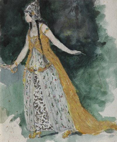 リュドミラ。 M.グリンカのオペラ「ルスラン」と「リュドミラ」の衣装デザイン 作： Valentin Aleksandrovich Serov