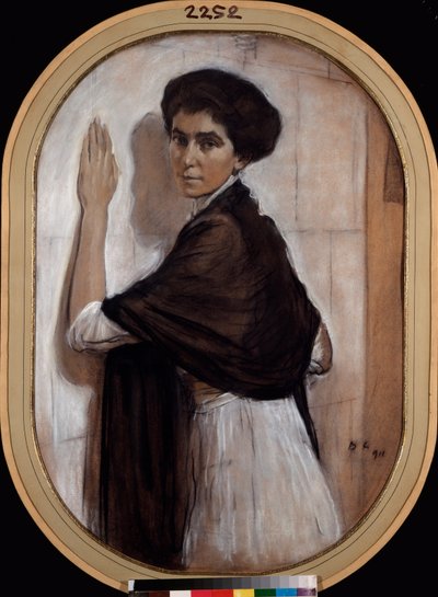ソフィア・オルスフィエワ伯爵夫人の肖像画。 Valentin Alexandrovich Serov (1865-1911) の作品、段ボールにパステルと楽観的 作： Valentin Aleksandrovich Serov