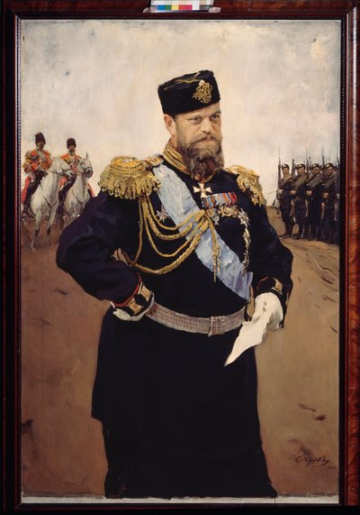 皇帝アレクサンドル 3 世 (1845-1894) の肖像画。 Valentin Alexandrovich Serov（1865-1911）による絵画、キャンバスに油彩 作： Valentin Aleksandrovich Serov