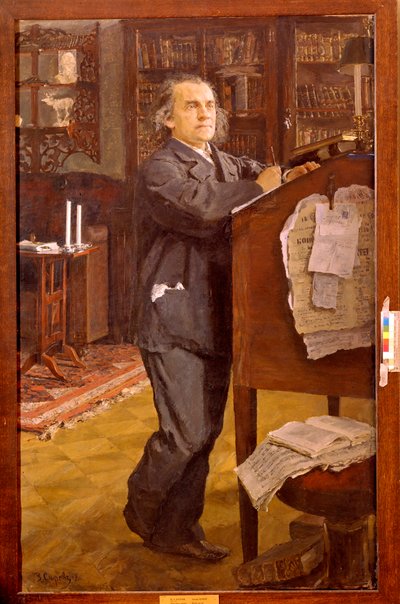 作曲家アレクサンダー (アレクサンダー) セロフ (1820-1871) の肖像画。 Valentin Alexandrovich Serov（1865-1911）による絵画、キャンバスに油彩 作： Valentin Aleksandrovich Serov