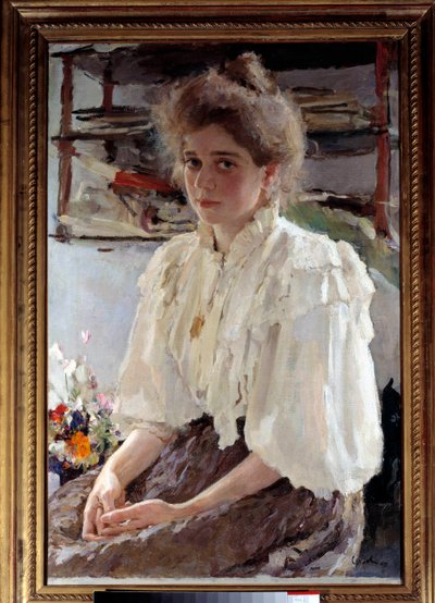 マダムLwoff（1864-1955）の肖像、旧姓Maria Yakovlena Simonovich、アーティストのいとこ 作： Valentin Aleksandrovich Serov