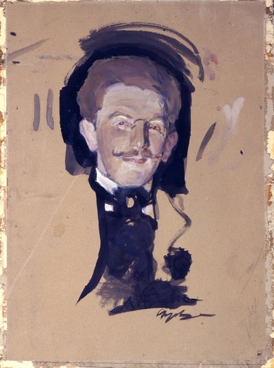 画家レオン・バクストの肖像（レフ・ローゼンバーグ 作： Valentin Aleksandrovich Serov
