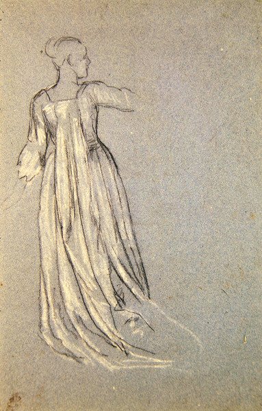 ア・ビアントット」のための習作 1875年頃（紙にチョーク） 作： Valentine Cameron Prinsep