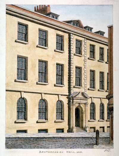 アポセカリーズ ホール、ロンドン市、1806 年。 作： Valentine Davis