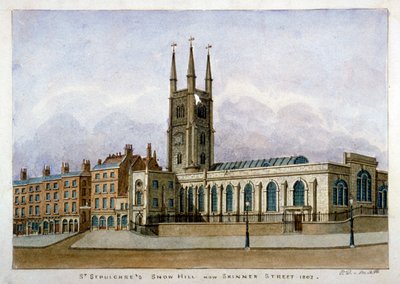 聖セパルチャー教会、スノーヒル、ロンドン市、1802 作： Valentine Davis