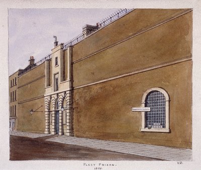 フリート刑務所、ロンドン、1805 作： Valentine Davis