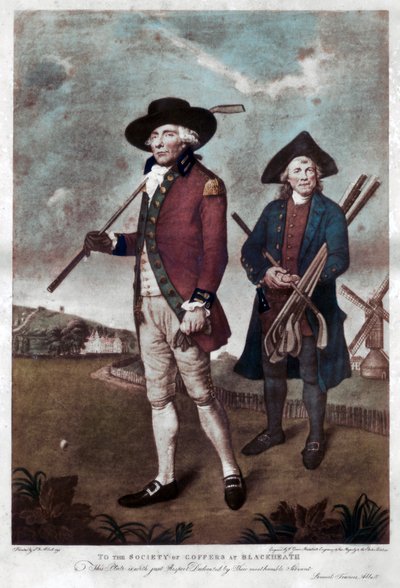 ゴルファーとキャディー、c1770-c1810。 作： Valentine Green
