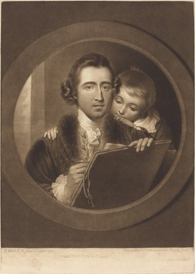 Benjamin West, Esqr R.A. と彼の息子RIウェスト 作： Valentine Green after Benjamin West