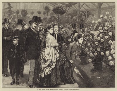 サウスケンジントンの園芸協会ガーデンでのローズショー 作： Valentine Walter Lewis Bromley