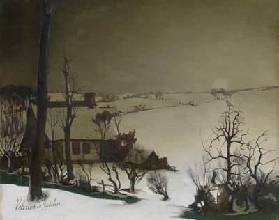 朝の冬景色（パネルに油彩） 作： Valerius de Saedeleer
