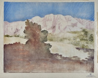 聖なる山の勝利の眺め (キャンバスに油彩) 作： Valère Bernard