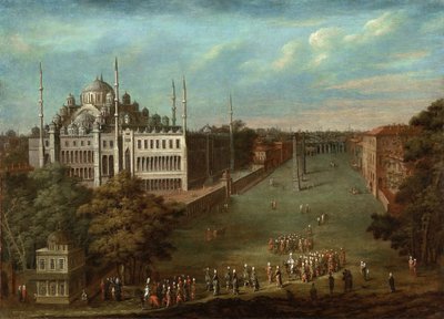 ヒッポドローム広場のグランドヴィジエとスルタンアーメッドモスクの行列、1737年 作： Vanmour
