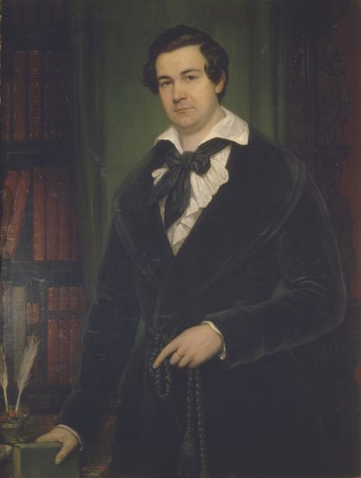 俳優ヴァシリー・アンドレーヴィッチ・カラティギンの肖像1802-1853、1842 作： Vasili Andreevich Tropinin
