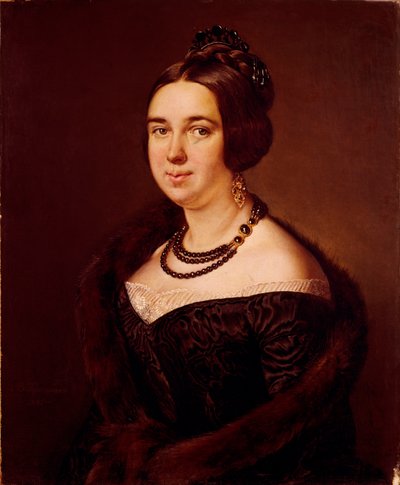 伯爵夫人アレクサンドラ・アレクセエヴナ・オボレンスカヤの肖像、マズリーナ1817- 1885年、1845年 作： Vasili Andreevich Tropinin
