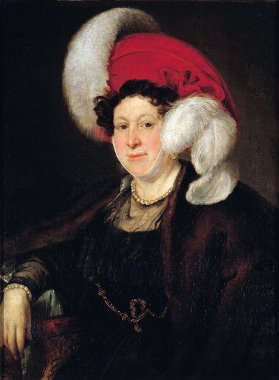 ナタリア伯爵夫人の肖像Alexandrovna Zubova 1775-1844、スヴォーロヴァ、1834 作： Vasili Andreevich Tropinin