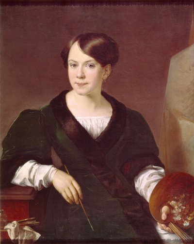 画家リュボフ・ボロズドナ・ストロミロワの肖像1813-1894、1831 作： Vasili Andreevich Tropinin