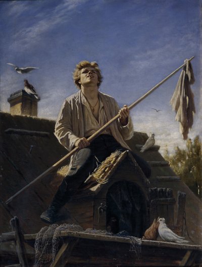 鳩の愛好家、1874 作： Vasili Grigorevich Perov