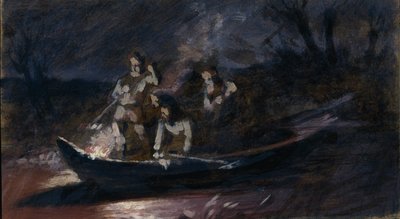 夜槍釣り、1870年代 作： Vasili Grigorevich Perov