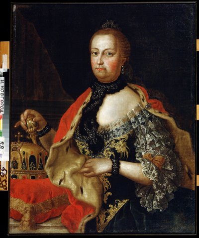 オーストリア皇后マリア・テレジアの肖像 (1717-1780) (オーストリア皇后マリア・テレジアの肖像)。 Vasili Kozmich Berezin (1743-after 1795) による絵画。 キャンバスに油彩、88 x 69 cm 作： Vasili Kozmich Berezin