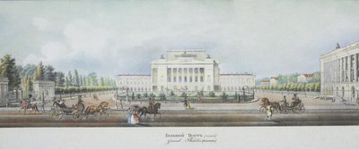 サンクトペテルブルク帝国ボリショイカメニー劇場ネフスキー大通りのパノラマから 作： Vasili Semenovich Sadovnikov