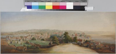 サドヴニコフ（Vasily Semyonovich, 1800-1879）の「カウノの眺め」。紙に水彩画、1840年代末。サンクトペテルブルク国立歴史博物館 作： Vasili Semenovich Sadovnikov