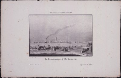サンクトペテルブルクの景色。ピーターとポールの要塞、1833 作： Vasili Semenovich Sadovnikov