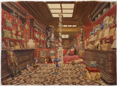 パリのアレクサンドルバシレフスキー邸の部屋、1870年（紙、トイレ） 作： Vasili Vasilievich Vereshchagin