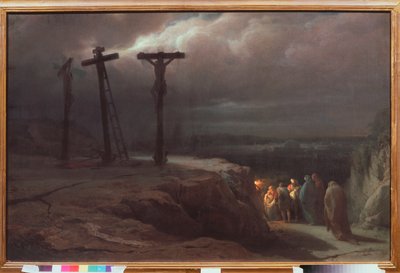 カルバリーの夜 - Vasili Petrovich Vereshchagin (Vassili Vereshchagin) (1835-1909) による絵画、キャンバスに油彩 作： Vasili Vasilievich Vereshchagin
