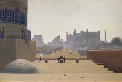1869年から1870年の早朝にサマルカンドのメインストリート 作： Vasili Vasilievich Vereshchagin
